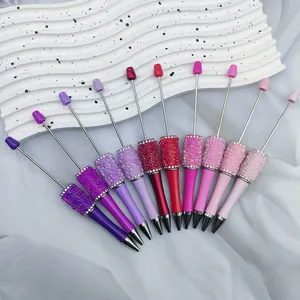 Colorful 11-piece DIY beadable pen set featuring vibrant mermaid rhinestone designs