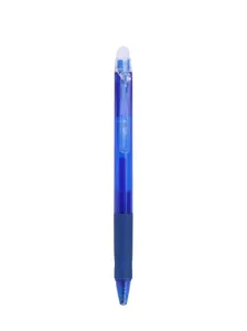 Retractable blue erasable gel pen with thermal ink and comfortable grip for students