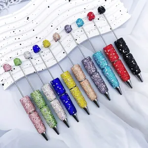 Glittering multi-color AB rhinestone ballpoint pens for DIY beaded luxury stationery