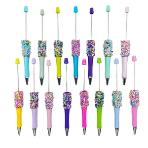 Colorful candy sprinkle DIY beadable ballpoint pen set for creative writing and gifts