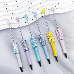 Creative DIY sequin star beaded ballpoint pens set in six vibrant assorted colors
