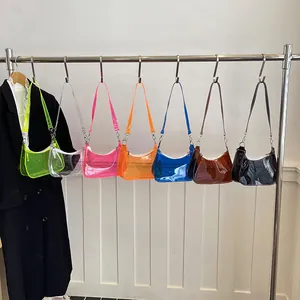 Kleurrijke transparante PVC schoudertassen in trendy zomerstijlen voor dames