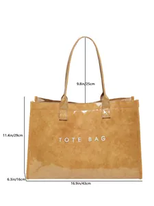 Bolso tote de PVC impermeable grande con dimensiones específicas para viajes y desplazamientos