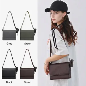 Bolso bandolera pequeño cuadrado minimalista de color sólido para mujer en cuatro colores