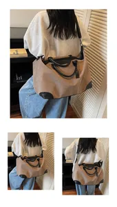 Large capacity color-blocked travel tote bag shown in multiple carrying styles now