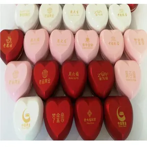 Assortment of heart-shaped LED jewelry boxes for rings and pendants in various colors.