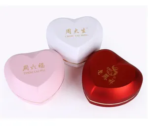 Set of three heart-shaped LED jewelry boxes in white, pink, and red for proposals