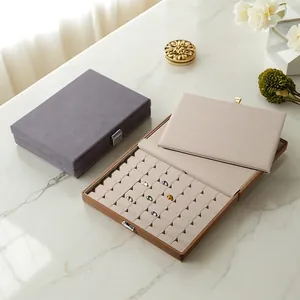 Premium double-layer jewelry storage box with security lock for rings and earrings