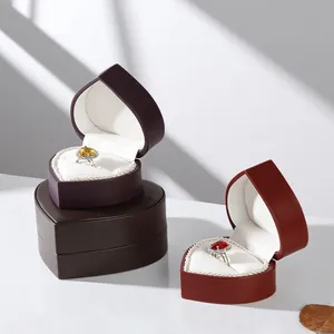Elegante herzförmige Samt-Ringboxen für hochwertige Schmuckverpackung und Display