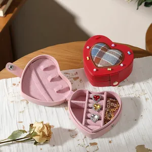 Elegant heart-shaped jewelry box with velvet lining for rings and small accessories