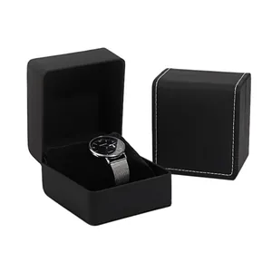 Scatola per Orologi in Pelle PU Spazzolata Espositore per Orologi a Ribalta Arrotondato Con Morbido Cuscino Confezione Regalo per Gioielli