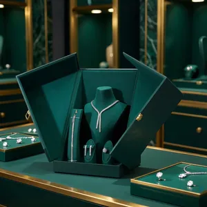 Luxus Doppeltür Schmuckschatulle Große Kapazität Leder Halskette Ring Organizer High End Anti Oxidation Lagerbox Für Damen Geschenk
