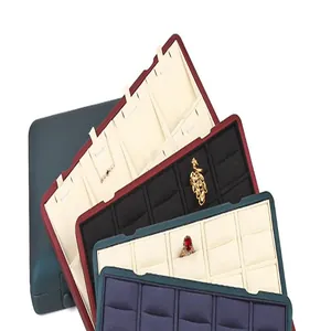 Detailed view of large capacity jewelry display trays for rings and pendants