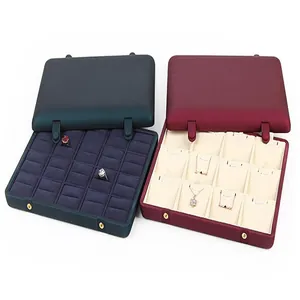 High-capacity jewelry display boxes showing internal slots for rings and necklaces