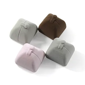 Luxury velvet jewelry gift boxes set in multiple colors for rings necklaces and pendants