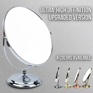 Doppelseitiger Make up Spiegel Desktop Schmuck Display Thekenspiegel Metallhalterung Drehbarer Kosmetikspiegel Für Juweliergeschäft Wohnkultur