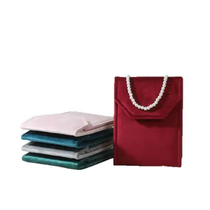 Elegante Schmuckbeutel aus Samt in verschiedenen Farben für Perlenketten und Geschenkverpackungen