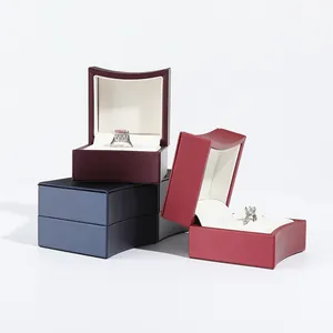 Premium brushed PU leather jewelry boxes for rings and pendants in various colors