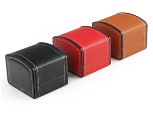 Detailansicht der hochwertigen Uhrenboxen aus PU-Leder in drei eleganten Farben