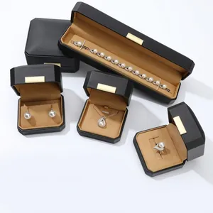 Octagonal Jewelry Packaging Box PU Leather Velvet Interior Jewelry Box For Ring Earring Pendant Bracelet Necklace Storage Display