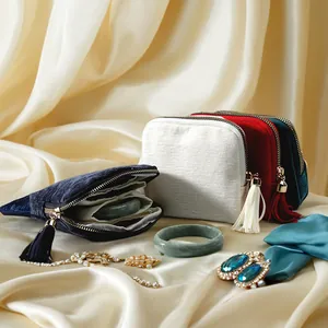 Five-Layer Jewelry Storage Bag Zipper Tassel Fabric Organizer For Rings Necklaces Earrings Bracelet Women Travel Portable Case