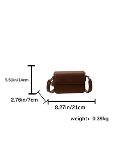 Detailed dimensions and weight of vintage brown minimalist crossbody bag for women 2025