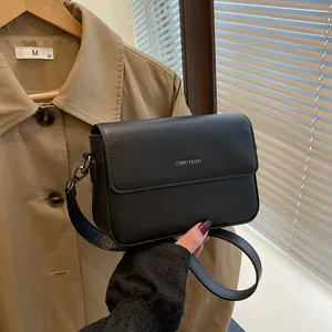Vintage PU Leather Small Square Bag For Women Minimalist Fashion Shoulder Crossbody Bag Adjustable Single Strap Daily Casual Handbag