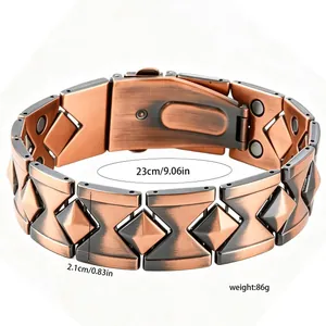 Antikes Kupfer Magnetarmband für Herren mit 23 cm Länge und 86 Gramm im Detail