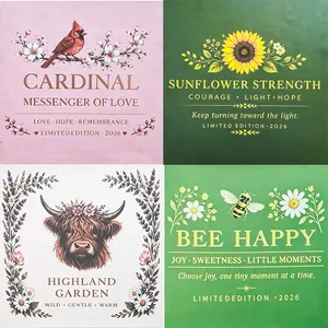 Detailed view of four inspirational nature-themed gift cards for beaded bracelets.