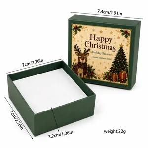 Detailed view of Christmas reindeer gift box dimensions with cm and inch measurements
