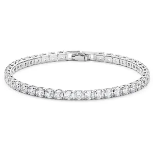 Classic unisex tennis bracelet featuring sparkling round-cut cubic zirconia stones