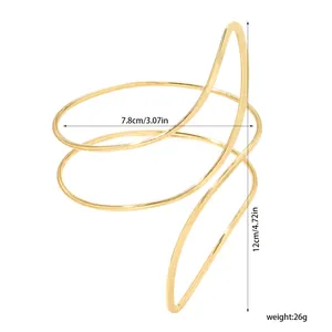 Brazalete de brazo en espiral, dimensiones 12cm x 7,8cm, peso de 26g, dorado