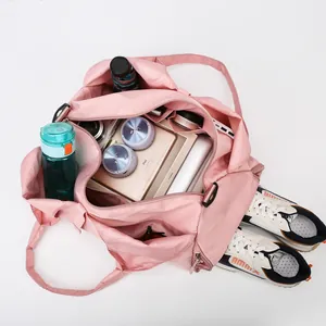 Geräumige rosa Oxford-Sporttasche für Damen, ideal für Yoga, Fitness und Reisen