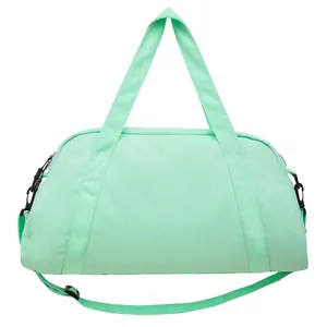 Large capacity mint green sports gym bag and travel duffel bag with shoulder strap