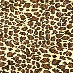 Close-up macro shot showing the leopard print cotton fabric texture of the tote bag