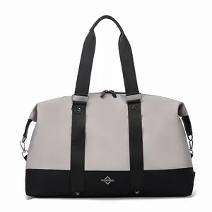 Grey and black large capacity travel bag for gym and luggage