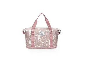 Bolsa de viaje rosa de gran capacidad con estampado de moda para deporte y gimnasio