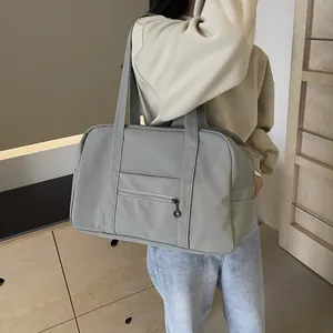 Versatile large capacity sage green nylon tote bag for travel gym and yoga workouts