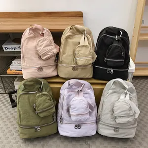 Multifunctionele lichtgewicht nylon rugzakken met mini zakjes set in zes verschillende kleuren