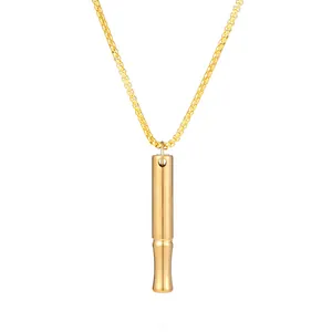 Collier de méditation de respiration en finition dorée pour le soulagement du stress