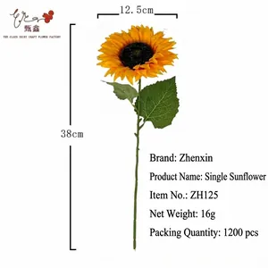 Einzelner künstlicher Sonnenblumenstiel für die Heim- und Hochzeitsdekoration.