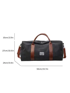 Große Reisetasche aus Segeltuch mit den Maßen 50x24x27cm auf weißem Hintergrund
