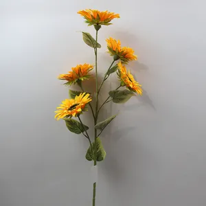 Realistische künstliche Sonnenblumen mit 5 Köpfen für Heimdekoration