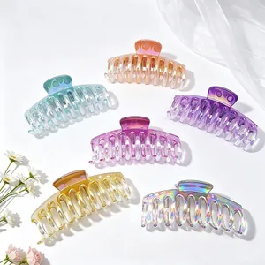 UV Electroplated Gradient Hair Claw Clip Dragon Bone Large Jelly Jelly Texture Hairclip Fashion Styling Hair Accessories For Women