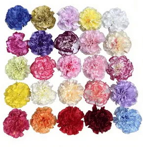 Collection of colorful artificial carnation flower heads for DIY wedding decoration