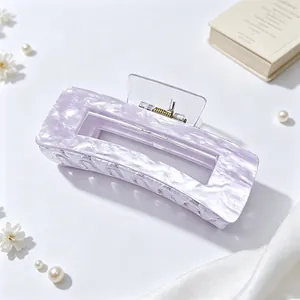 Large purple marble pattern claw clip for women, high-quality acrylic acetate hair accessory
