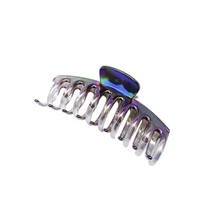 Elegant gradient UV electroplated shark hair claw clip with dragon bone design for women