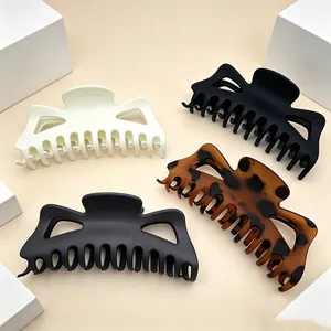 Large Matte Hair Claw Clip Shark Clip Leopard Print Tortoiseshell Hair Barrette For Women Thick Hair Styling Accessories