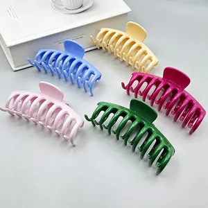 Large Bone Hair Claw For Women PS Painted Shark Clip Versatile Solid Color Fashion Non-Slip Hair Crab Accessories