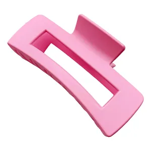 Eleganter 8,5 cm mattrosa quadratischer Haarklammer für Damen, stilvolles Accessoire